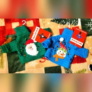 2 Merry Brite Christmas Wine Bottle Sweaters